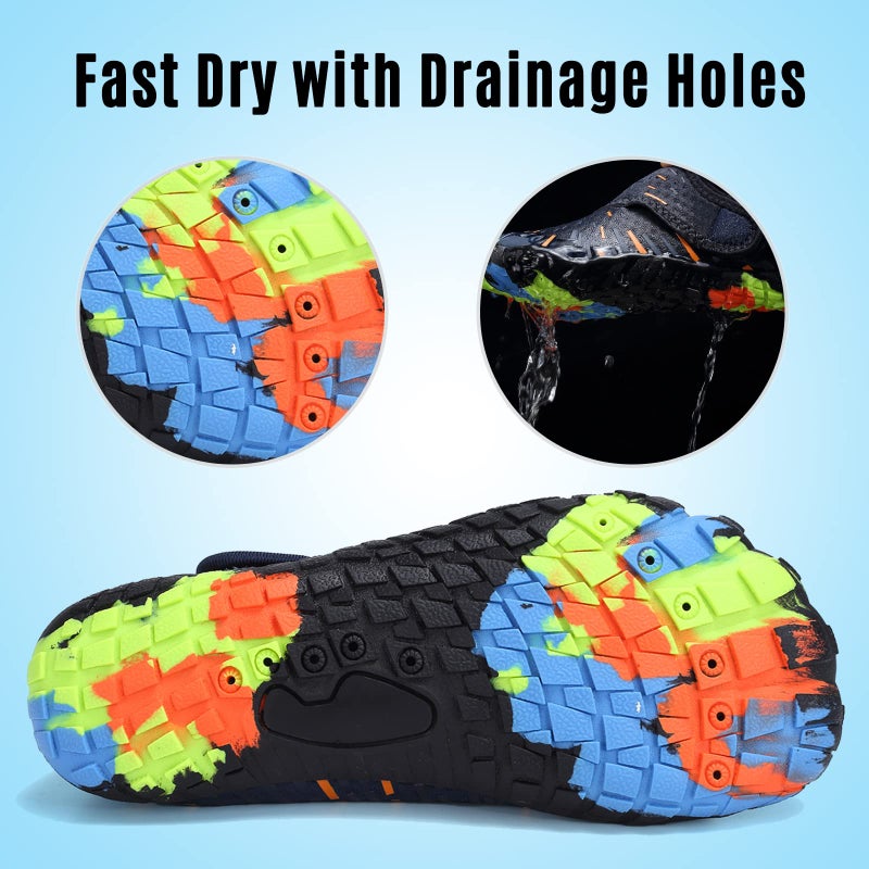 CIOR Boys & Girls Water Shoes Sports Aqua Athletic Sneakers Lightweight Sport Shoes(Toddler/Little Kid/Big Kid) U1ELJSX011-Navy.orange-33 - Image 3